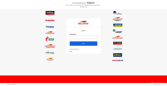 Security scan screenshot of https://belron.service-now.com