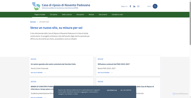 Security scan screenshot of https://www.cdrnoventapadovana.it/