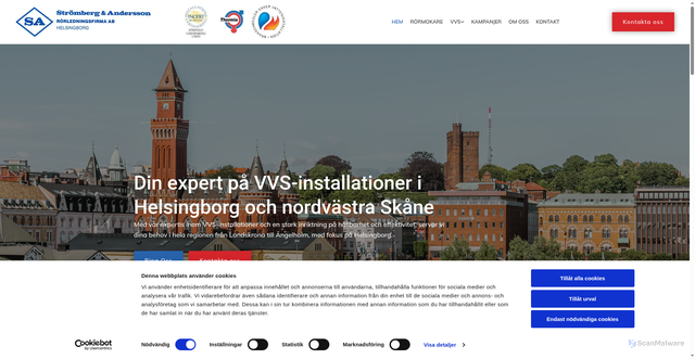 Security scan screenshot of https://stromberg-andersson.se