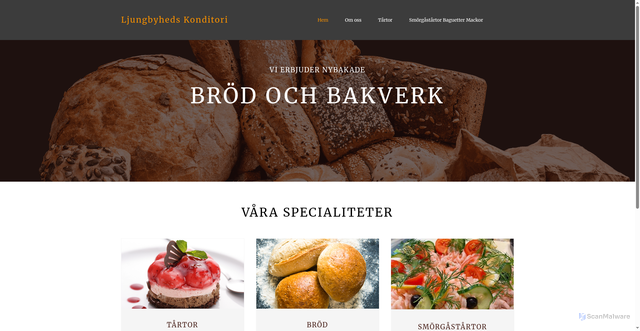 Security scan screenshot of https://ljungbyhedskonditori.se