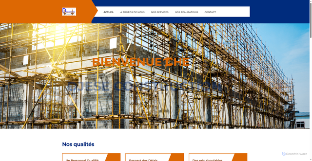 Security scan screenshot of https://djeseconstruction.com