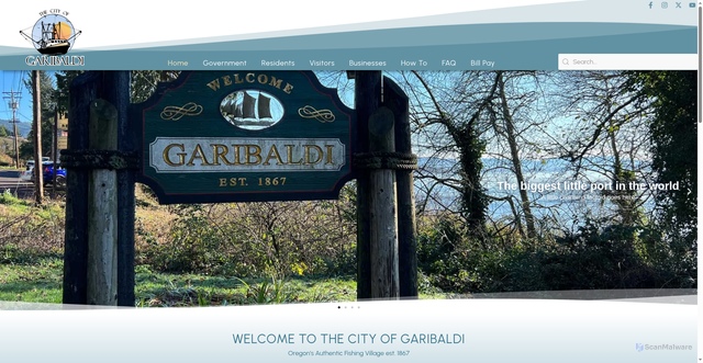 Security scan screenshot of https://garibaldi.gov/