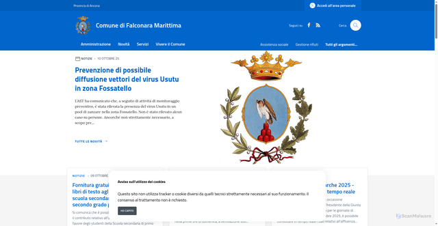Security scan screenshot of https://www.comune.falconara-marittima.an.it/