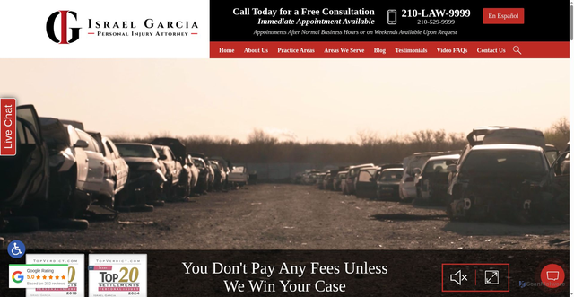 Security scan screenshot of https://www.israelgarcialaw.com/