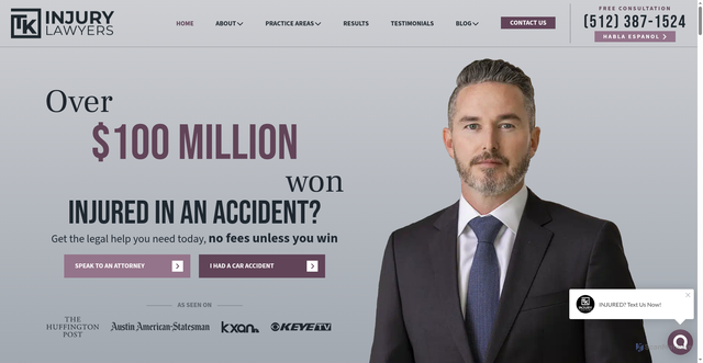 Security scan screenshot of https://www.tkinjurylawyers.com/