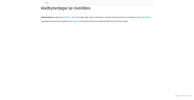 Security scan screenshot of https://kladbytardagar.se