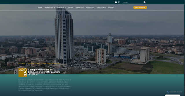 Security scan screenshot of https://www.geometrilatina.it