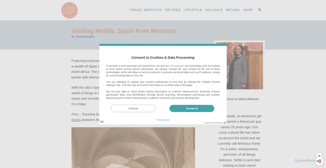 Security scan screenshot of https://marocmama.com/melilla-spain-tourism/