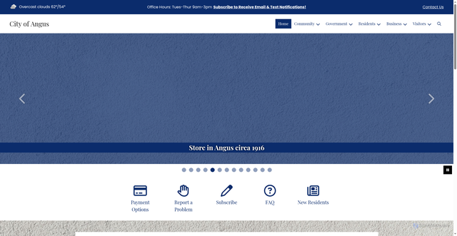 Security scan screenshot of https://cityofangustx.gov/