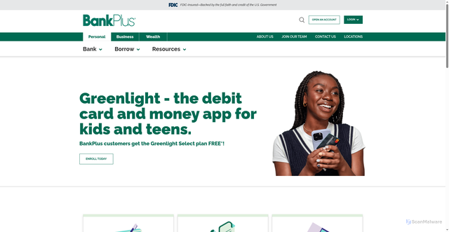 Security scan screenshot of https://www.bankplus.net/