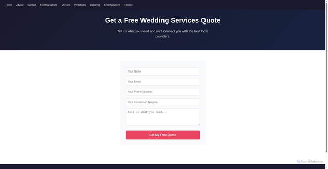 Security scan screenshot of https://wedding-guide-ays.pages.dev/contact.html