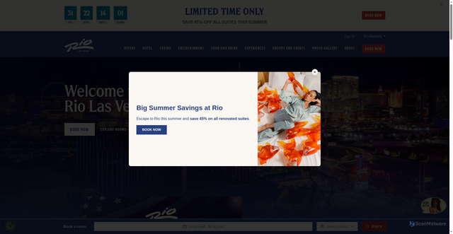 Security scan screenshot of https://www.riolasvegas.com/