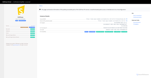 Security scan screenshot of https://lpny-app-scepman.azurewebsites.net