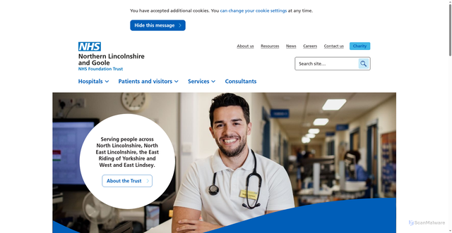 Security scan screenshot of https://www.nlg.nhs.uk/