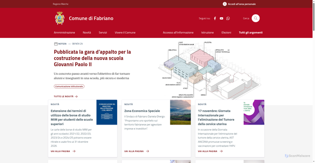 Security scan screenshot of https://comune.fabriano.an.it/