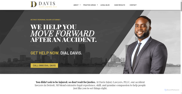 Security scan screenshot of https://www.michiganinjurylawyer.com/