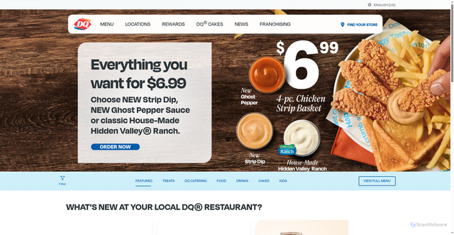 Security scan screenshot of https://dairyqueen-prod.dotcms.cloud
