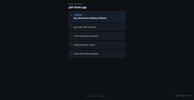 Security scan screenshot of https://app.pdfsharkapp.com
