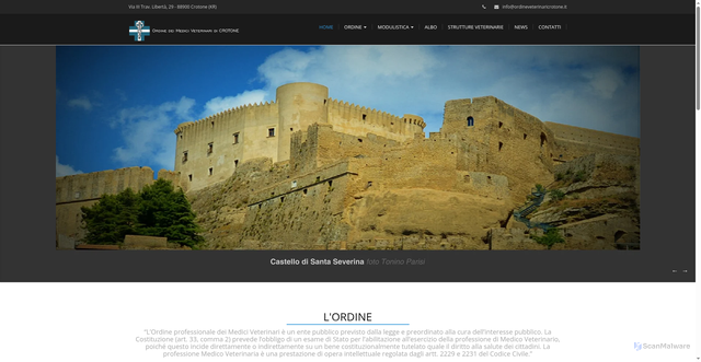 Security scan screenshot of https://www.ordineveterinaricrotone.it/