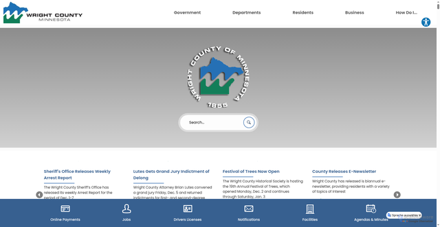 Security scan screenshot of https://wrightcountymn.gov/