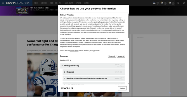 Security scan screenshot of https://cnycentral.com/sports/orange-zone/former-su-tight-end-oronde-gadsden-ii-enjoys-nfl-breakout-performance-for-chargers