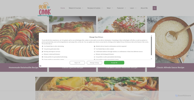 Security scan screenshot of https://www.howtocook.recipes