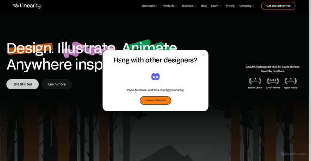 Security scan screenshot of https://linearity.io