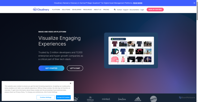 Security scan screenshot of https://brand.assets.adidas.com/