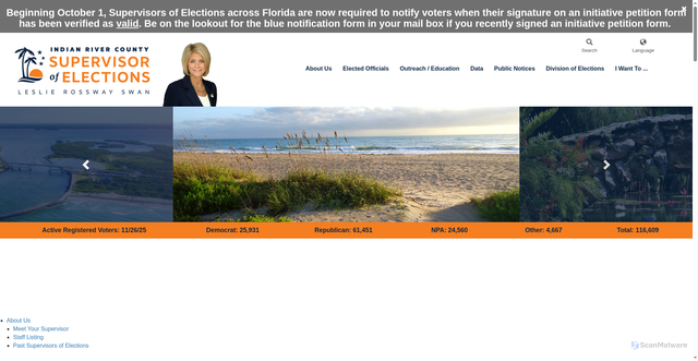 Security scan screenshot of https://www.voteindianriver.gov/
