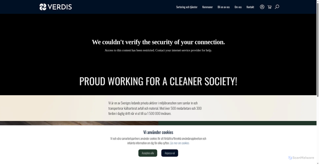 Security scan screenshot of https://verdis.se