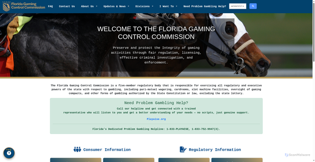 Security scan screenshot of https://flgaming.gov/