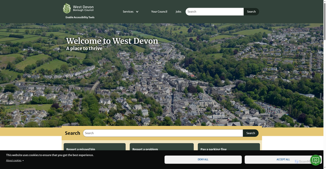 Security scan screenshot of https://www.westdevon.gov.uk/