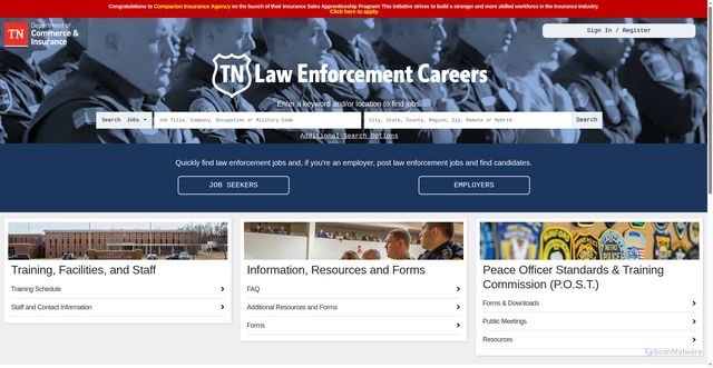 Security scan screenshot of https://police4tn.gov/