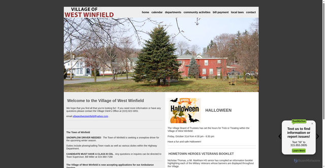 Security scan screenshot of https://westwinfieldny.gov/