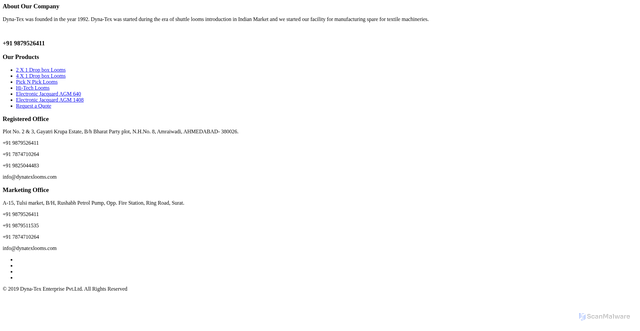 Security scan screenshot of https://dynatexlooms.com/uploads/sananna/