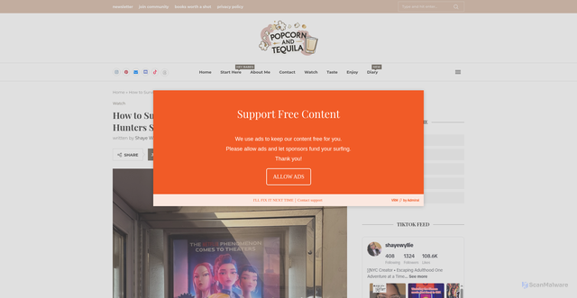 Security scan screenshot of http://popcornandtequila.com/kpop-demon-hunters-sing-along-review-survival-guide/