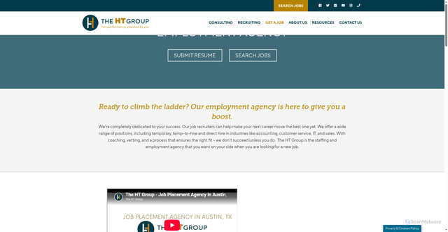 Security scan screenshot of https://www.thehtgroup.com/find-a-job/