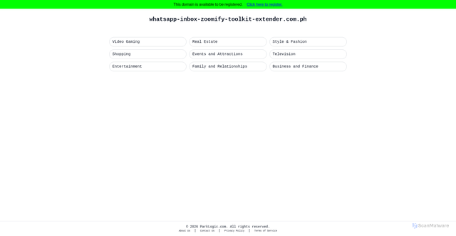 Security scan screenshot of http://whatsapp-inbox-zoomify-toolkit-extender.com.ph/