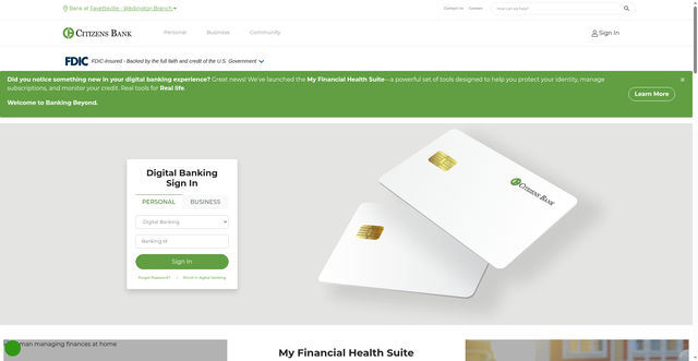 Security scan screenshot of https://www.thecitizensbank.net/