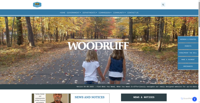 Security scan screenshot of https://townofwoodruffwi.gov/