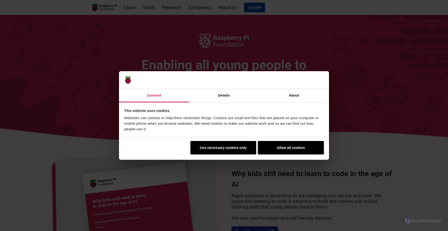 Security scan screenshot of https://www.raspberrypi.org/