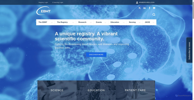 Security scan screenshot of https://ebmt.org