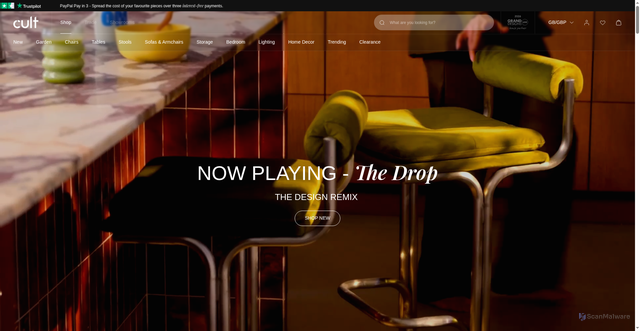 Security scan screenshot of https://www.cultfurniture.com