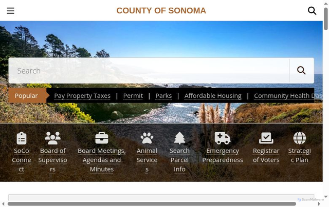 Security scan screenshot of https://sonomacounty.gov/