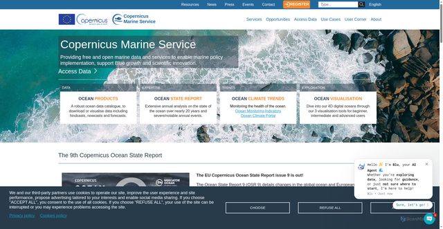 Security scan screenshot of https://marine.copernicus.eu/