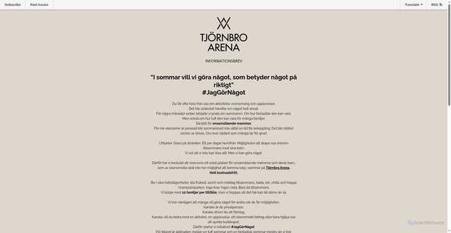 Security scan screenshot of https://mailchi.mp/fd9bcaefb5aa/mtesnyheter-frn-tjrnbro-arena-6430353?e=5082020400