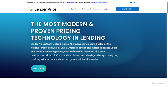 Security scan screenshot of https://lenderprice.com