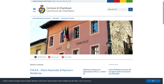 Security scan screenshot of https://www.comune.chambave.ao.it:443/it/comune-di-chambave/