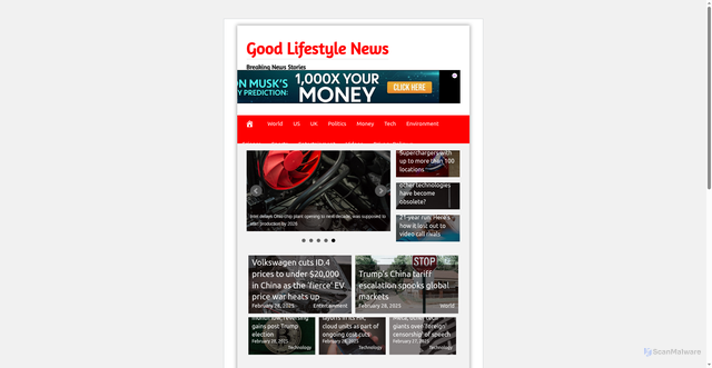 Security scan screenshot of https://goodlifestylenews.com