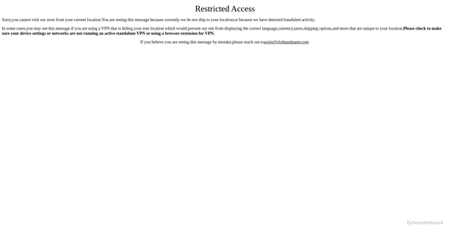 Security scan screenshot of https://clothandpaper.com